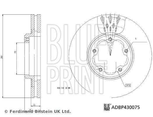Brake disk Blue Print ADBP430075