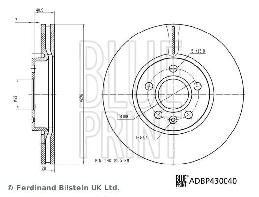 Brake disk Blue Print ADBP430040