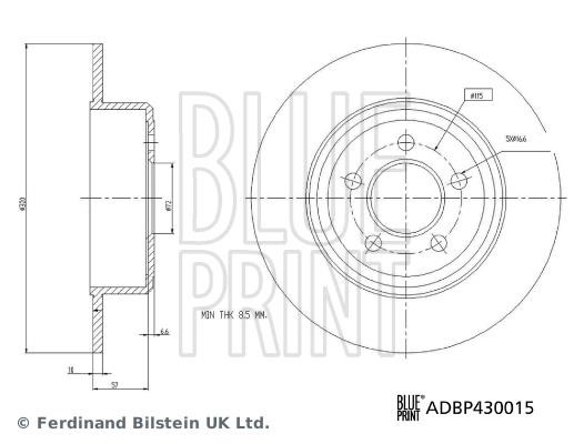 Brake disk Blue Print ADBP430015