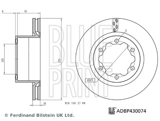 Brake disk Blue Print ADBP430074