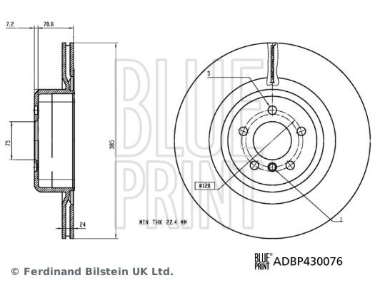 Brake disk Blue Print ADBP430076