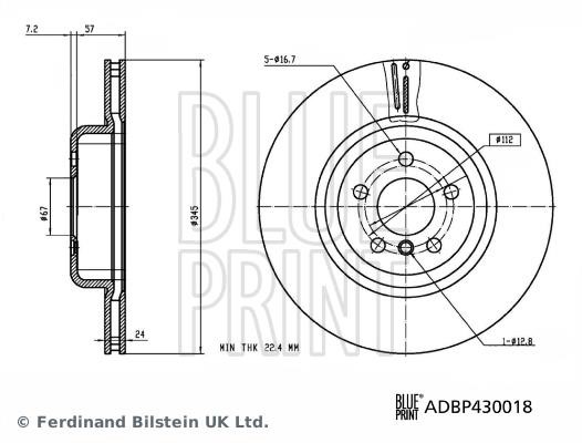 Brake disk Blue Print ADBP430018