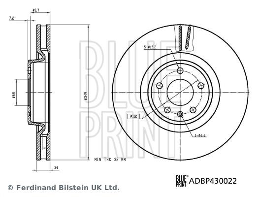 Brake disk Blue Print ADBP430022