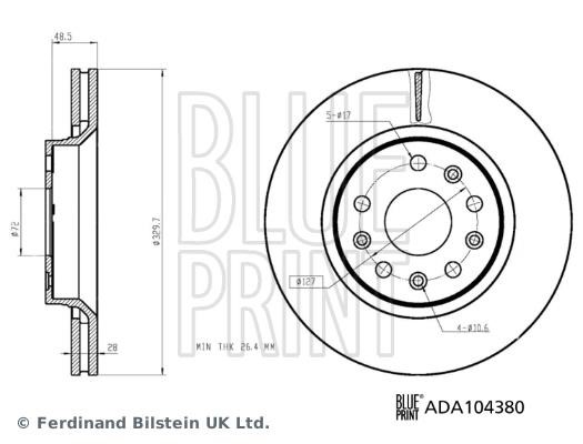 Brakes Jeep Gladiator: ADA104380 Blue Print Brake disk