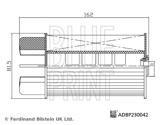 Automotive fuel filter Renault Alaskan: ADBP230042 Blue Print Fuel filter