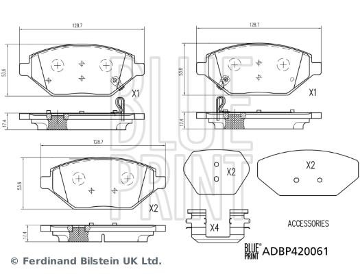 Blue Print ADBP420061 Brake Pad Set, disc brake ADBP420061