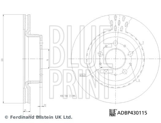Brake discs Tesla Model 3: ADBP430115 Blue Print Brake disc