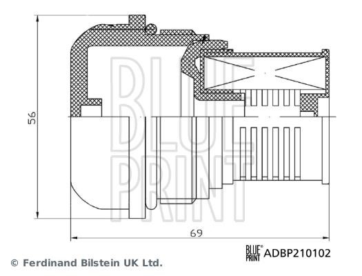 Blue Print ADBP210102 Hydraulic Filter, all-wheel-drive coupling ADBP210102
