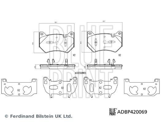 Blue Print ADBP420069 Brake Pad Set, disc brake ADBP420069