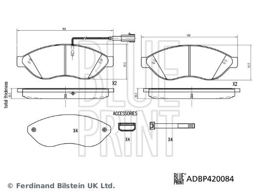 Blue Print ADBP420084 Brake pad set ADBP420084 ADBP420084 Blue Print Brake pad set
