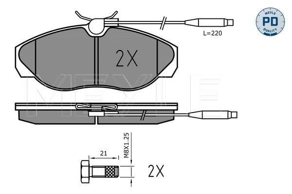 Disc brake pad set Peugeot Boxer: 0252179719PD Meyle Brake pad set