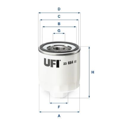 Ufi 23.664.00 Oil Filter 2366400