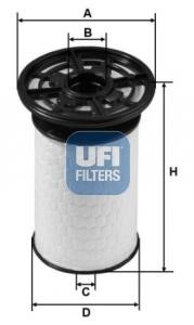 Ufi 26.076.01 Fuel filter 2607601