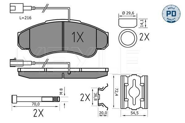 Brake pad set Meyle 025 239 1919/PD