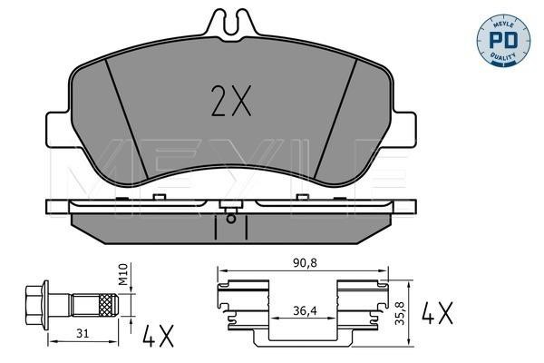 Brake pad kit Mercedes GLK-Class: 0252486720PD Meyle Brake pad set