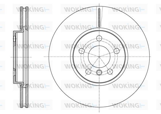 Woking D6159610 Front vented brake disc D6159610 D6159610 Woking Front vented brake disc