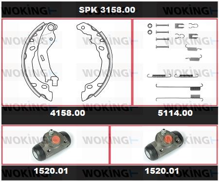 Woking SPK 3158.00 Brake shoe set SPK315800