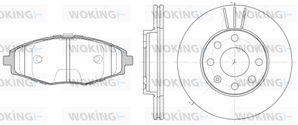 Woking 87963.01 Front ventilated brake discs with pads, set 8796301