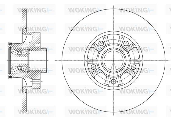 Woking D6162620 Rear brake disc, non-ventilated D6162620
