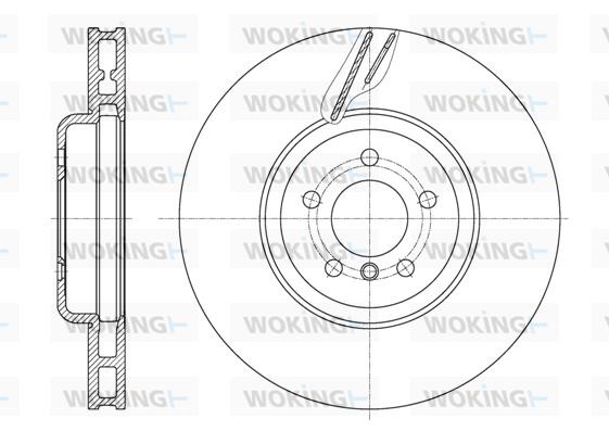 Woking D6159810 Front brake disc ventilated D6159810