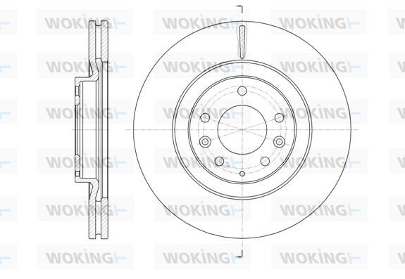 Woking D6163810 Front brake disc ventilated D6163810