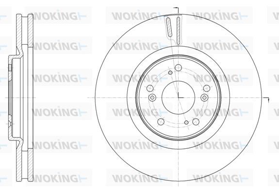 Woking D6160710 Front brake disc ventilated D6160710