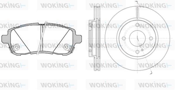 Woking 81381300 Front ventilated brake discs with pads, set 81381300
