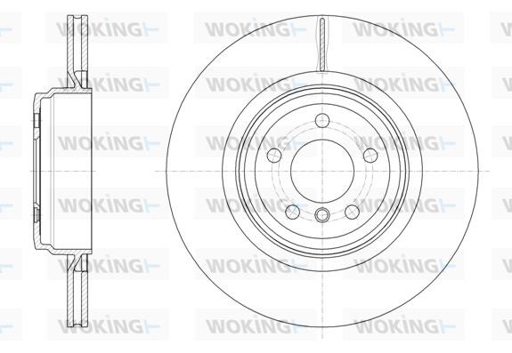 Woking D6159910 Rear ventilated brake disc D6159910