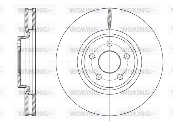 Woking D6160210 Front brake disc ventilated D6160210