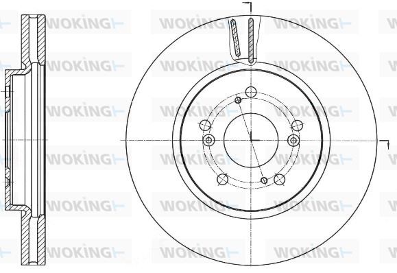 Woking D61643.10 Front brake disc ventilated D6164310