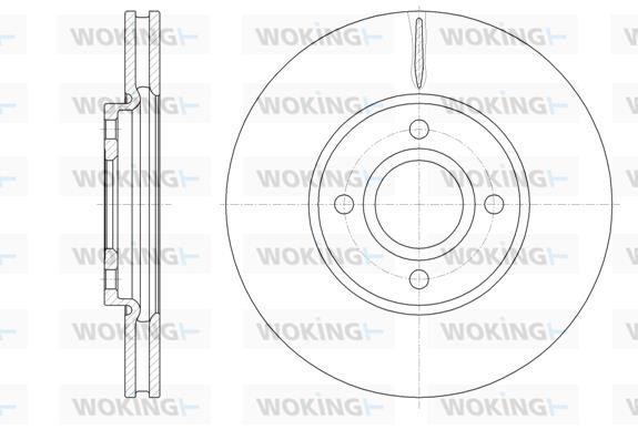 Woking D6160110 Front brake disc ventilated D6160110