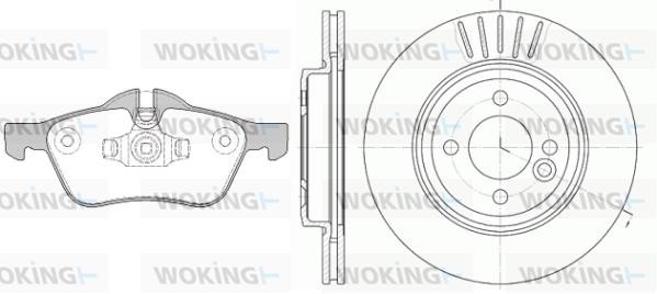  89643.00 Front ventilated brake discs with pads, set 8964300