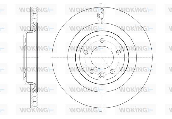 Woking D6161410 Rear ventilated brake disc D6161410