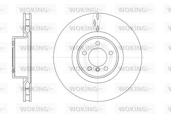 Woking D61661.10 Front brake disc ventilated D6166110