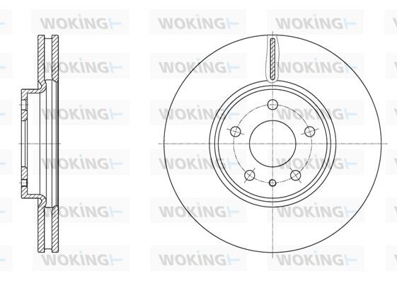 Woking D6160510 Front brake disc ventilated D6160510