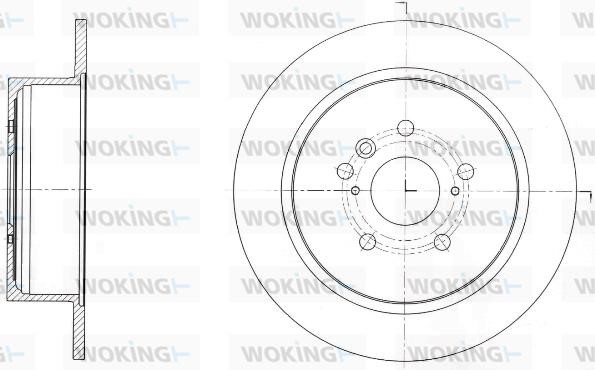 Woking D61650.00 Rear brake disc, non-ventilated D6165000