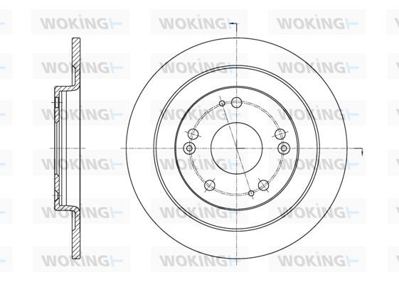 Woking D61654.00 Rear brake disc, non-ventilated D6165400