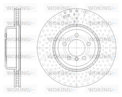 Woking D61651.10 Front brake disc ventilated D6165110