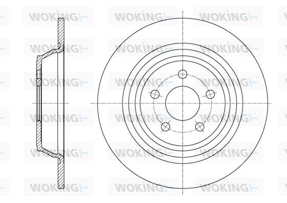 Woking D6160400 Rear brake disc, non-ventilated D6160400