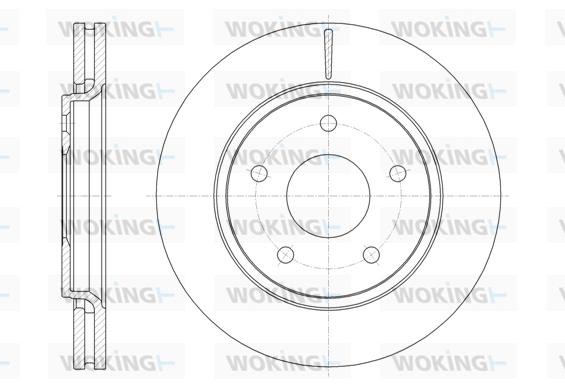 Woking D61724.10 Front brake disc ventilated D6172410