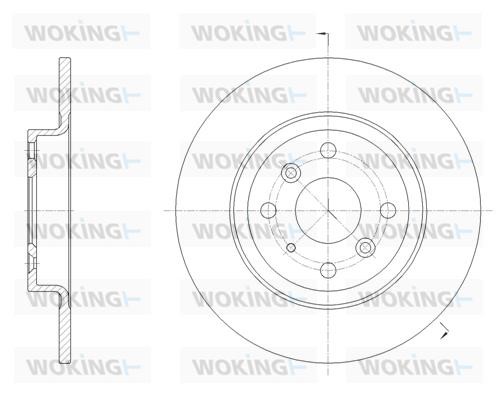 Woking D61660.00 Rear brake disc, non-ventilated D6166000