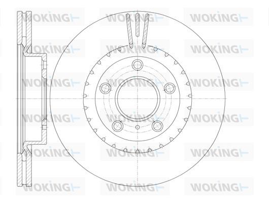 Woking D61722.10 Front brake disc ventilated D6172210