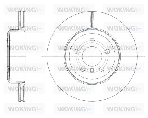 Woking D61652.10 Rear ventilated brake disc D6165210