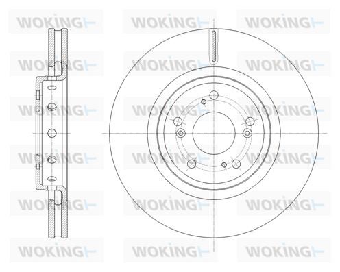 Woking D61658.10 Front brake disc ventilated D6165810