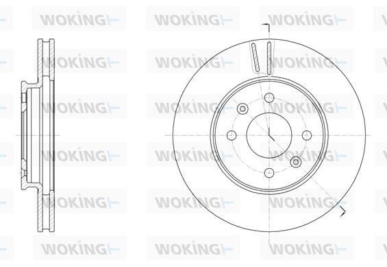 Woking D61784.10 Front brake disc ventilated D6178410