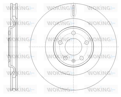 Woking D61775.10 Front brake disc ventilated D6177510