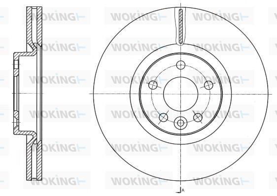 Woking D61764.10 Front brake disc ventilated D6176410