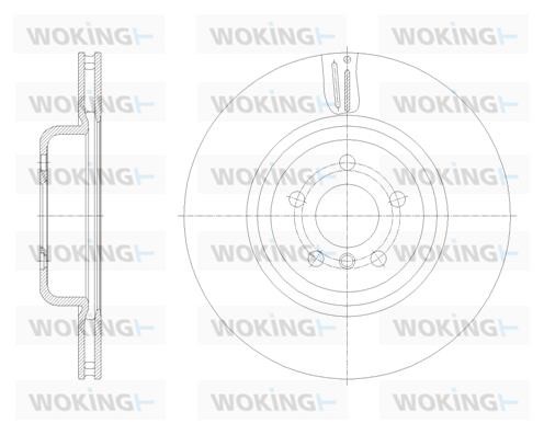 Woking D61851.10 Rear ventilated brake disc D6185110