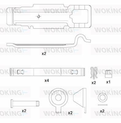 Woking ACA8572.00 Mounting kit brake pads ACA857200