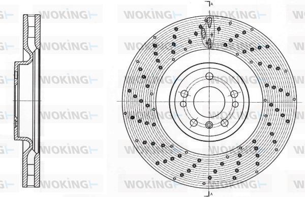 Woking D61761.10 Front brake disc ventilated D6176110